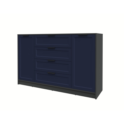 Тумба Тренд КТ-Т160 (Антрацит ЛДСП/ Индиго ЛМДФ) Ш1600 В1020 Г451